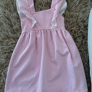 Zara Pink Pleated Sundress Sleeveless Square Neck